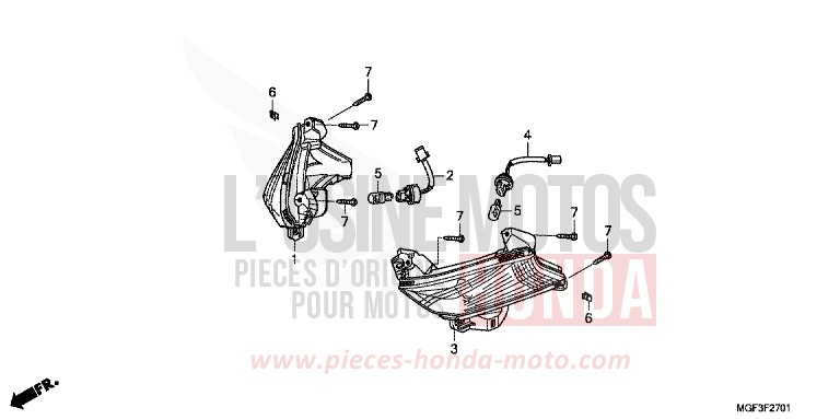 CLIGNOTANT (FJS600A9-2KO/FJS600AB/DB) de SILVER WING SWORD SILVER METALLIC (NHA95) de 2011